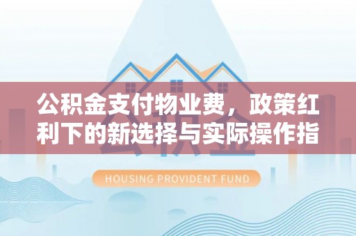 庐山公积金支付物业费，政策红利下的新选择与实际操作指南