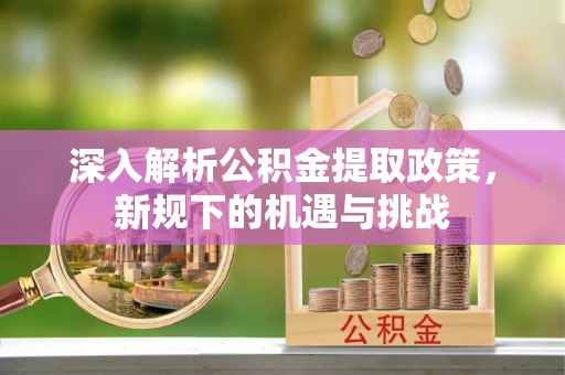庐山深入解析公积金提取政策，新规下的机遇与挑战
