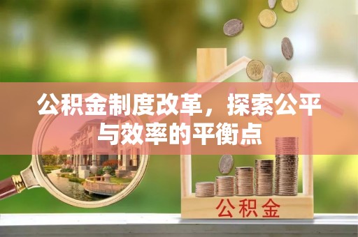 庐山公积金制度改革，探索公平与效率的平衡点